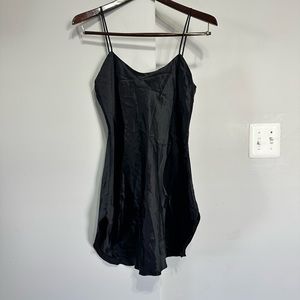 VS gold label - black satin slip - vintage